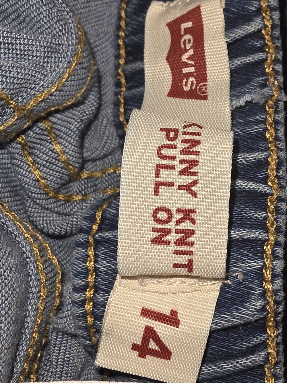 Levi's Light Blue Kids Pull-On Jeans with Gold Stitching
